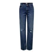 Straight Jeans Only 15255956 ONLDAD L.34-DARK BLUE DENIM