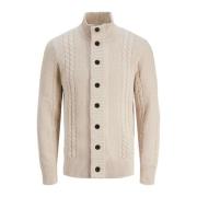 Trui Jack &amp; Jones 12242947 GRID CABLE CARDIGAN-MOONBEAM