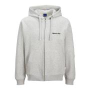 Sweater Jack &amp; Jones 12282901 JORNORREBRO EMB SWEAT ZIP-WHITE MELA...