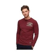 T-Shirt Lange Mouw Superdry T-shirt Vintage Athletic bordeaux