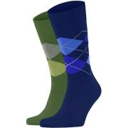 Socks Burlington Gift Box Argyle 2-Pack Ruiten Blauw Groen