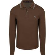 Polo Shirt Lange Mouw Fred Perry Longsleeve Polo Bruin 49A