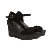 Espadrilles La Valeta Charlene Peep Toe Negro