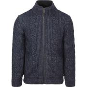 Trui State Of Art Vest Cable Zip Melange Navy