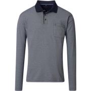 Polo Shirt Lange Mouw Casa Moda Long Sleeve Polo Structure Blauw