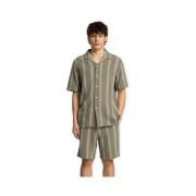 Overhemd Lange Mouw Selected Relax-Sal S/S Shirt - Vetiver/Wide Stripe