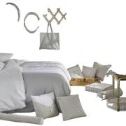 Kussens Today Coussin de sol Constance gris à pois