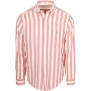 Overhemd Lange Mouw Gant Cotton Linen Overhemd Streep Roze