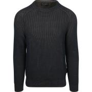 Sweater Marc O'Polo Pullover Structured Bi-Colour Navy