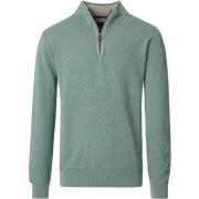 Trui Casa Moda Halfzip Trui Structure Melange Lichtgroen