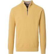 Trui Casa Moda Halfzip Trui Structure Melange Geel