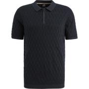 Polo Shirt Korte Mouw Vanguard Knitted Poloshirt Half-Zip Navy