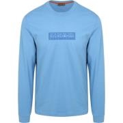 T-Shirt Lange Mouw Napapijri Longsleeve T-shirt Logo Blauw