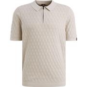 T-shirt Vanguard Knitted Poloshirt Half-Zip Ecru