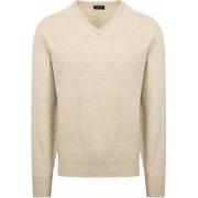 Sweater William Lockie V-Hals Lamswol Linen Beige