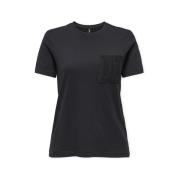 T-shirt Korte Mouw Only Top Enja Life Pocket - Black