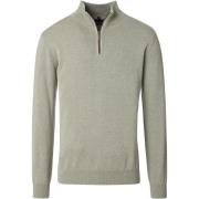 Trui Casa Moda Halfzip Trui Solid Lichtgroen