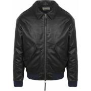 Windjack Scotch &amp; Soda Faux Leather Bomberjack Zwart