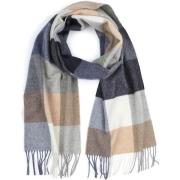 Sjaal Profuomo Sjaal Wol Ruiten Blauw Grijs Beige