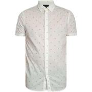 Overhemd Korte Mouw EAX Slim fit shirt met logo-patroon
