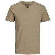 T-shirt Korte Mouw Jack &amp; Jones T-shirt Jack Jones col fendu Slim ...