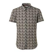 Overhemd Lange Mouw No Excess Short Sleeve Overhemd Print Groen