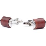 Schoenaccessoires Suitable Manschettenknöpfe Raised Wood Silber