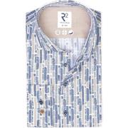Overhemd Lange Mouw R2 Amsterdam R2 Overhemd Poplin Print Blauw