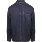 Overhemd Lange Mouw Scotch &amp; Soda Overhemd Solid Tencel Navy