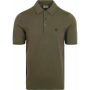 T-shirt No Excess Knitted Poloshirt Olijfgroen
