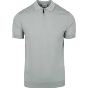 T-shirt Suitable Knitted Half Zip Poloshirt Dusty Grey