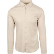 Overhemd Lange Mouw Desoto Overhemd Strijkvrij Modern Kent Beige