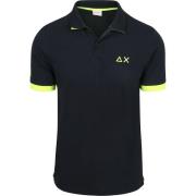 Polo Shirt Korte Mouw Sun68 Poloshirt Big Logo Fluo Navy