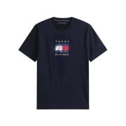 T-shirt Korte Mouw Tommy Hilfiger Camisetas Hombre Modèle Linear Flag ...