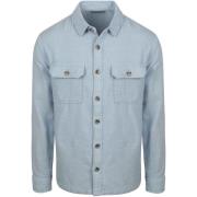 Overhemd Lange Mouw Suitable Overshirt Structure Hellblau