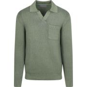 Polo Shirt Lange Mouw Suitable Raw Pullover Riva Knit Grün