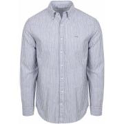 Overhemd Lange Mouw Mcgregor Overhemd Cotton Linen Strepen Indigo