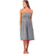 Korte Jurk Admas Strapless zomerjurk Vichy Navy