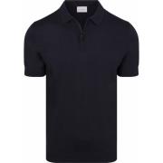 Polo Shirt Korte Mouw Suitable Knitted Half Zip Polo Dan Navy