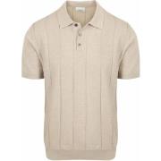 Polo Shirt Korte Mouw Profuomo Poloshirt Drop Needle Structure Beige