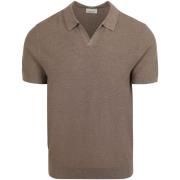 Polo Shirt Korte Mouw Profuomo Poloshirt Riva Luxury Structure Taupe