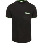 T-shirt Korte Mouw Sun68 Piqué T-Shirt Fluo Stripe Zwart