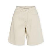 Korte Broek Vila Maj Denim Shorts - Ecru