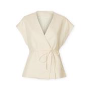 Blouse Selected W Top Lia Linen - Birch