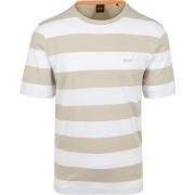 T-shirt Korte Mouw BOSS T-shirt Stripe Beige