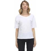 T-shirt Korte Mouw Leone 1947 Woman V Neck Earth Tones