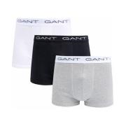 Boxers Gant Boxershorts Trunk 3-Pack Zwart Grijs Wit