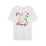 T-shirt Korte Mouw Imago T-Shirt Foodies - White