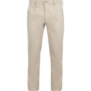 Broek Suitable Chino Pico Pleat Cotton Linen Pepita Beige