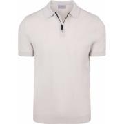 Polo Shirt Korte Mouw Suitable Knitted Half Zip Polo Dan Ecru
